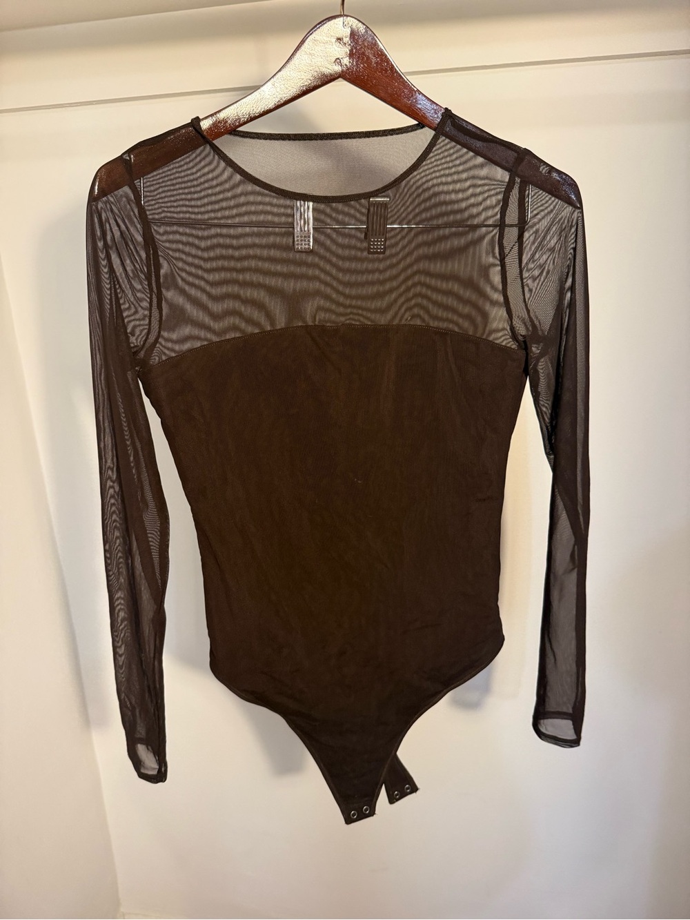 Abercrombie & Fitch M Brown Mesh-Panel Bodysuit